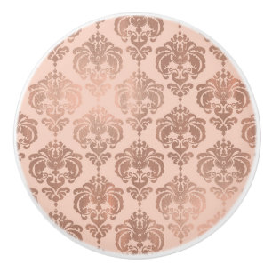 Roségold-Rosa moderner Damast im Glamour-Stil Keramikknauf