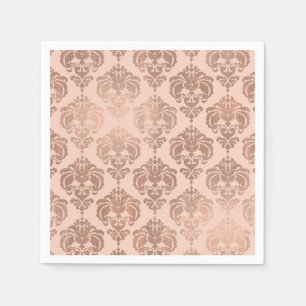 Roségold-Rosa moderner Damast im Glamour-Stil Serviette