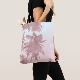 Roségold Rosa Palmen Strand Ombre Palmenbäume Tasche