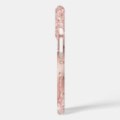 Roségold-Röte-Monogramm-Initialen Case-Mate iPhone Hülle (Rückseite / Links)