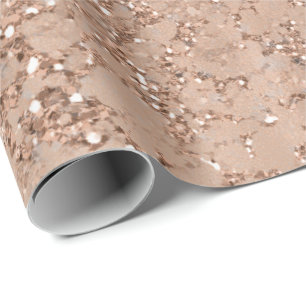 Roségold-Rouge Blush Pink Glam Funkeln Crackle Chi Geschenkpapier