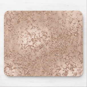 Roségold-Rouge Blush Pink Glam Funkeln Crackle Chi Mousepad
