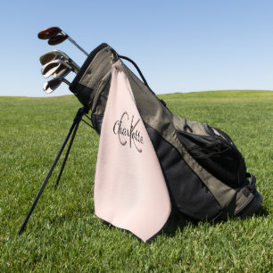 Roségold-Rouge-Monogramm-Name Schrift Golfhandtuch