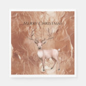 Roségold-Rouge-Pink-Boho-Hirsch-Baum Serviette (Vorderseite)