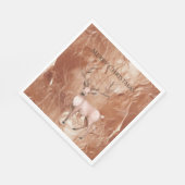 Roségold-Rouge-Pink-Boho-Hirsch-Baum Serviette (Ecke)