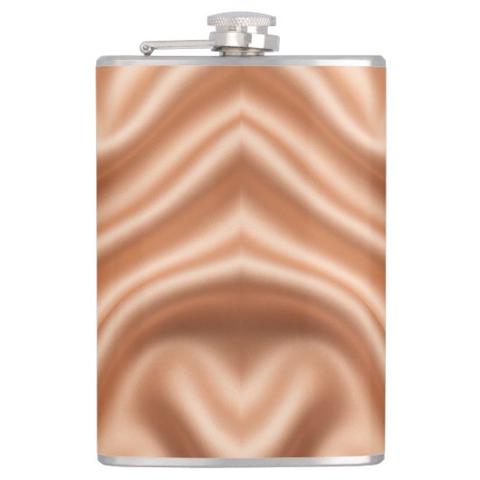 Roségold-Satin-Seide-Abstract-Luxus-Muster Flachmann (Vorderseite)