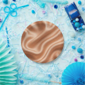Roségold-Satin-Seide-Abstract-Luxus-Muster Pappteller (Party)