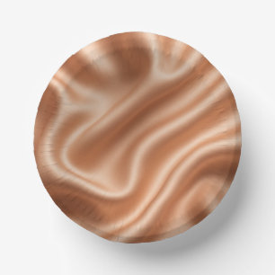 Roségold-Satin-Seiden-Abstrakt-Luxus-Muster Pappteller