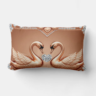 Roségold-Schwan-Herz-Diamant-Schmuck Romantische L Lendenkissen