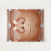 Roségold-Schwan-Hochzeitsliebesbogen-Design Wandteppich (Vorderseite (Horizontal))