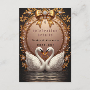 🌺 Roségold-Schwäne Hochzeitskollektion 💐 Begleitkarte