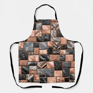 Roségold-Schwarz-Marmor-Mosaik Schürze