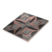 Roségold-Schwarzes geometrisches Marmormuster Fliese (Seite)
