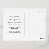 Rosegold Script Photo Wedding Save the Date Folien Feiertagspostkarte (Rückseite)