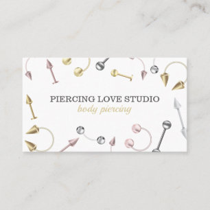 Roségold-Silber-Körperschmuck Piercings Visitenkarte