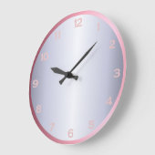 Rosegold Silver Pink Foil Metallic Look Girly Große Wanduhr (Winkel)