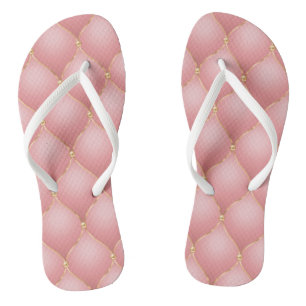 Roségold-Tufted-Flip-Flops Badesandalen