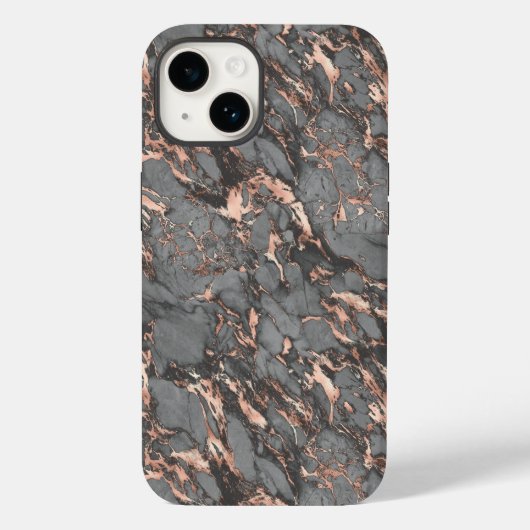 Roségold und Grau  Case-Mate iPhone Hülle (Rückseite)