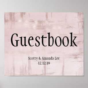 Roségold- und rosa anpassbare Hochzeitsschilder Poster