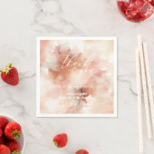 RoseGold Watercolor Wedding Vielen Dank Serviette (Beispiel)