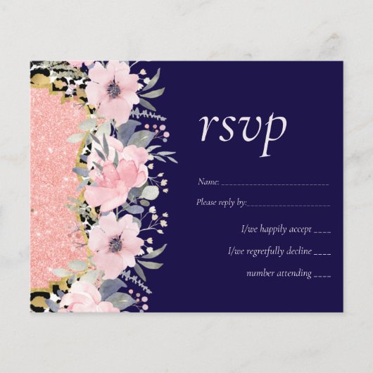 Rosegold WEDDING Girly Pink Glitzer Glam (Vorderseite)