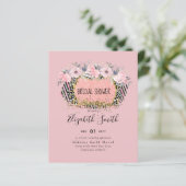 Rosegold WEDDING Girly Pink Glitzer Glam (Stehend Vorderseite)