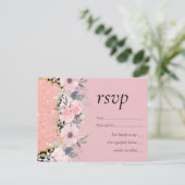 Rosegold WEDDING Girly Pink Glitzer Glam Einladungspostkarte (Stehend Vorderseite)
