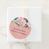 Rosegold WEDDING Girly Pink Glitzer Glam Geschenkanhänger (Beispiel)