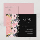 Rosegold WEDDING Girly Pink Glitzer Glam Postkarte (Vorne/Hinten)