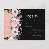 Rosegold WEDDING Girly Pink Glitzer Glam Postkarte (Vorderseite)