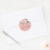 Rosegold WEDDING Girly Pink Glitzer Glam Runder Aufkleber (Umschlag)