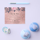 ROSEGOLD Wedding Pink Navy Metallic Flyer (Einzeln)