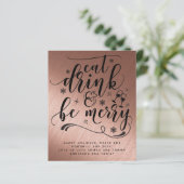 ROSEGOLD Weihnachtsgetränk sei fröhliche Typografi (Stehend Vorderseite)