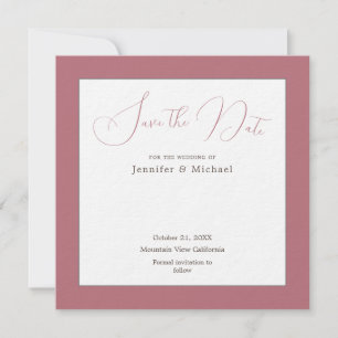 Roségold-weiße Farbe, professionelles Minimaldesig Save The Date