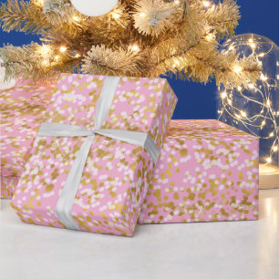 Roségold Weiße Konfetti Weihnachten Geschenkpapier