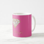 Roségold Weißer Funkel Diamant Kaffeetasse (VorderseiteRechts)