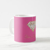 Roségold Weißer Funkel Diamant Kaffeetasse (Vorderseite Links)