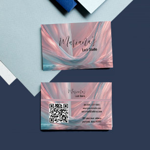 Roségoldblaue Vorhänge Moderne Visitenkarte