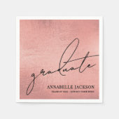 Roségoldene Abschlussfeier Serviette (Vorderseite)