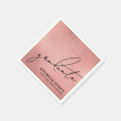 Roségoldene Abschlussfeier Serviette (Ecke)