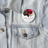 Roségoldene florale Oma Mutter des Bräutigams Button (Beispiel)