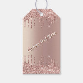 Roségoldene glitzernde Geschenkanhänger mit indivi (Vorderseite)