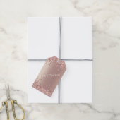 Roségoldene glitzernde Geschenkanhänger mit indivi (Mit Garn)
