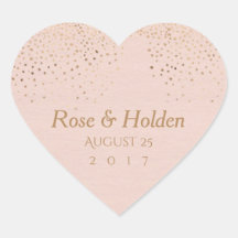 Roségoldene Hochzeitsaufkleber