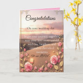 roségoldene Klappkarte Karte (Gelbe Blume)