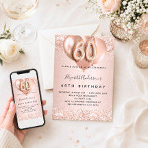 roségoldene Luftballons zum 60. Geburtstag