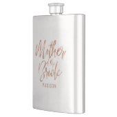 Roségoldene moderne Hochzeit Mutter der Braut Flachmann (Links)