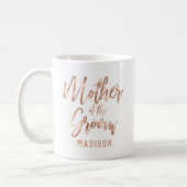 Roségoldene moderne Hochzeit Mutter des Bräutigams Kaffeetasse (Links)