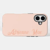 Roségoldene moderne Schriftmonogramm-Name Case-Mate iPhone Hülle (Rückseite (Horizontal))