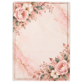Roségoldene Monogramm-Mappe in Rosa Klemmbrett (Rückseite)